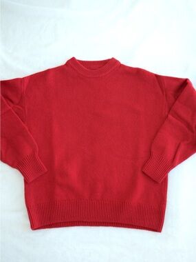 Colorful Standard Oversized Merino Wool Crew Sweater Scarlet Red Size XXS